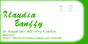 klaudia banffy business card